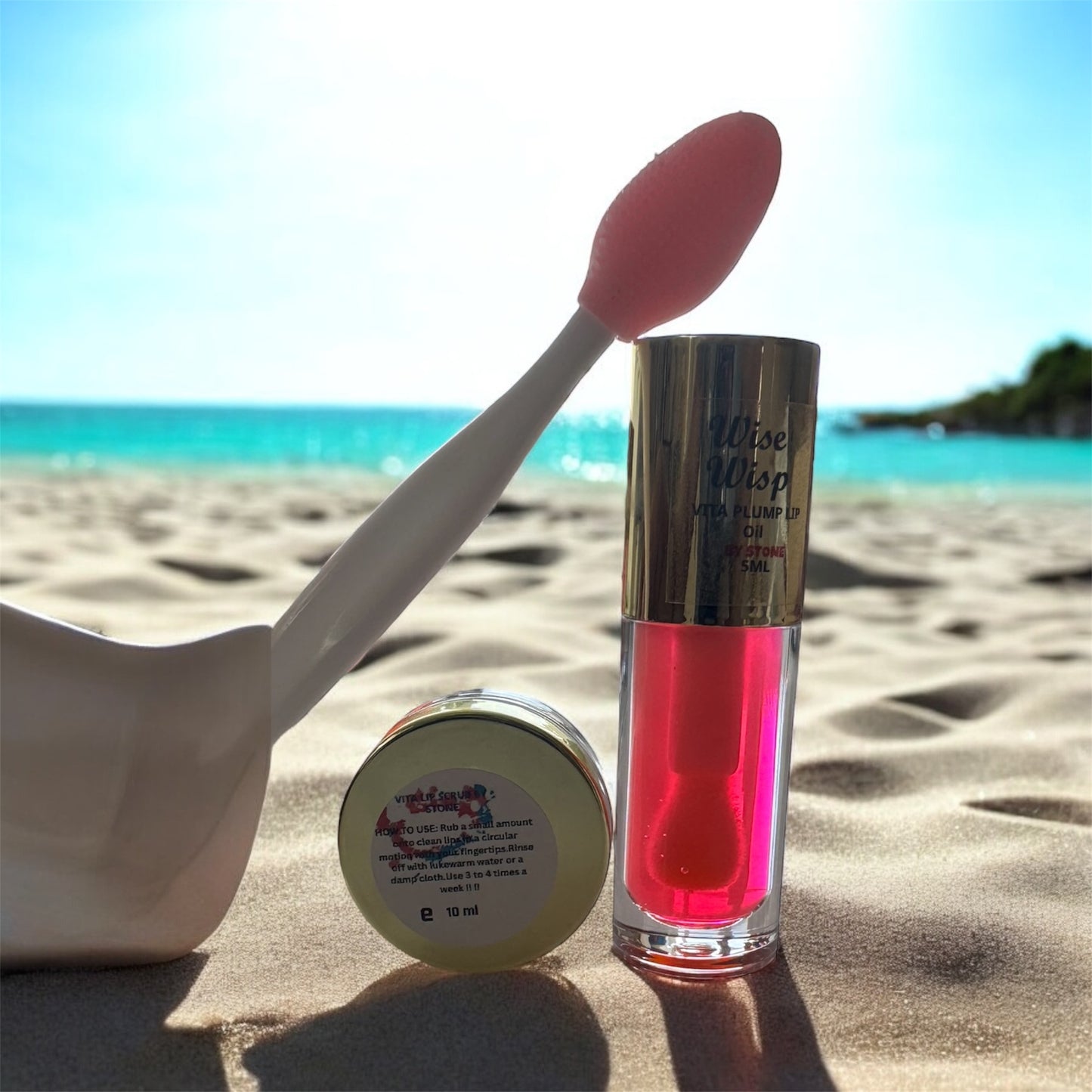 (FLASH SALE EVERYTHING MUST GO) Mama Karma Vita Duo (Watermelon Vita Lip Oil & Vita Lip Sugar Scrub) With Lip Exfoliator